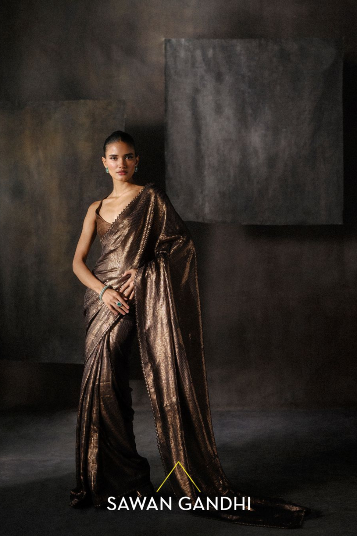 COFFEE SEQUINS SAREE