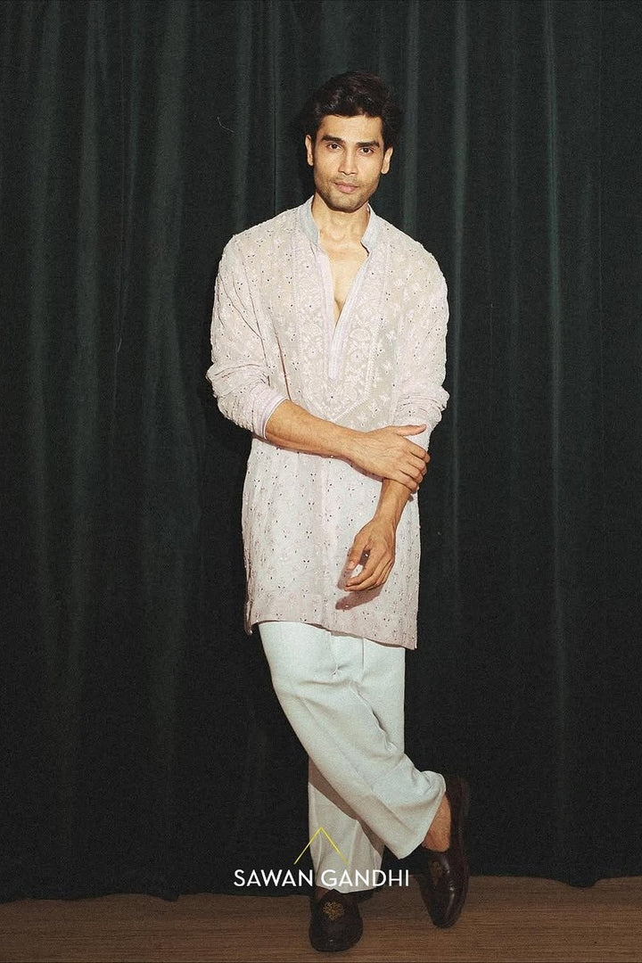 Rohit Khandelwal in Lilac Chikankari Shimmer Kurta