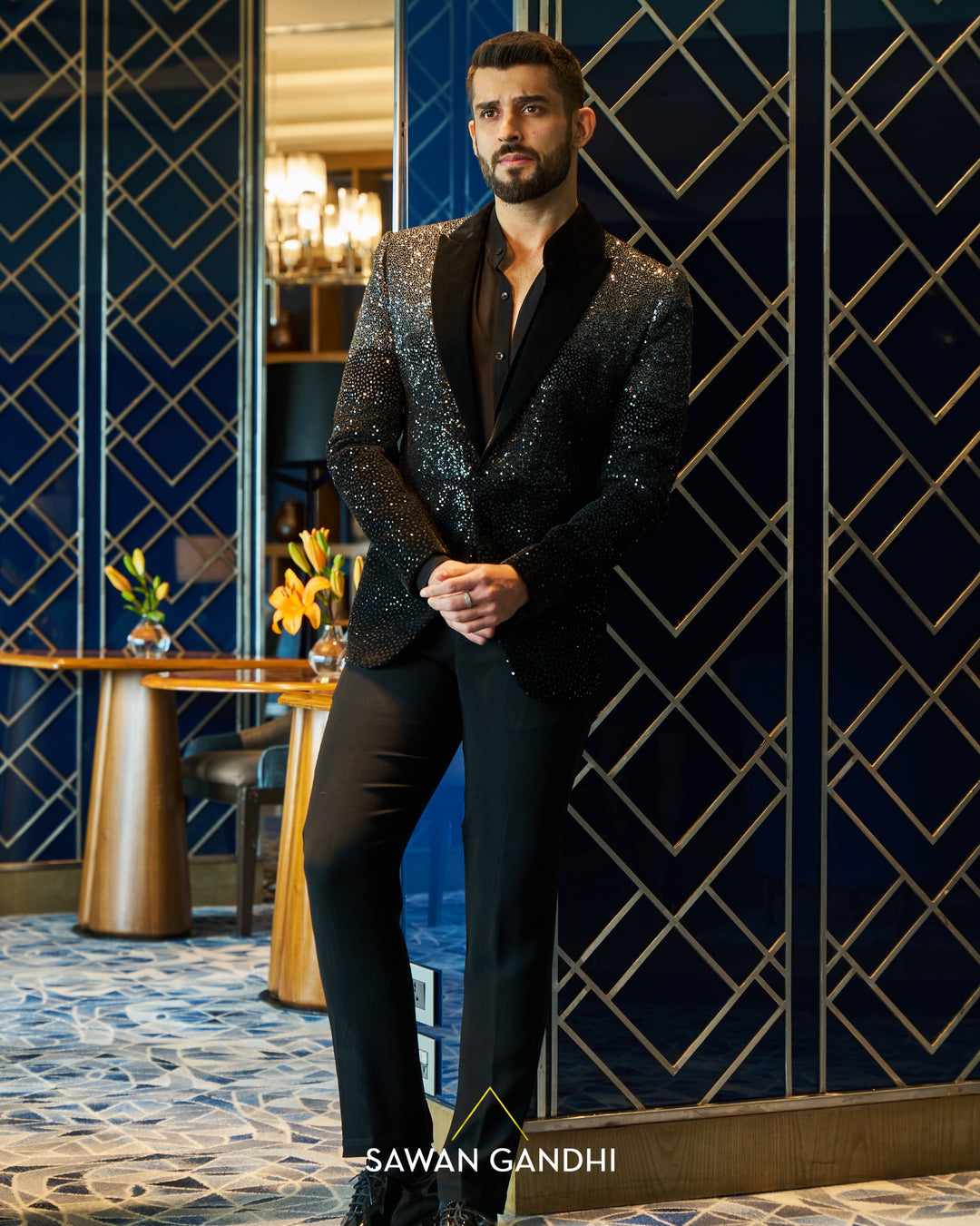 Black shimmer Jacket