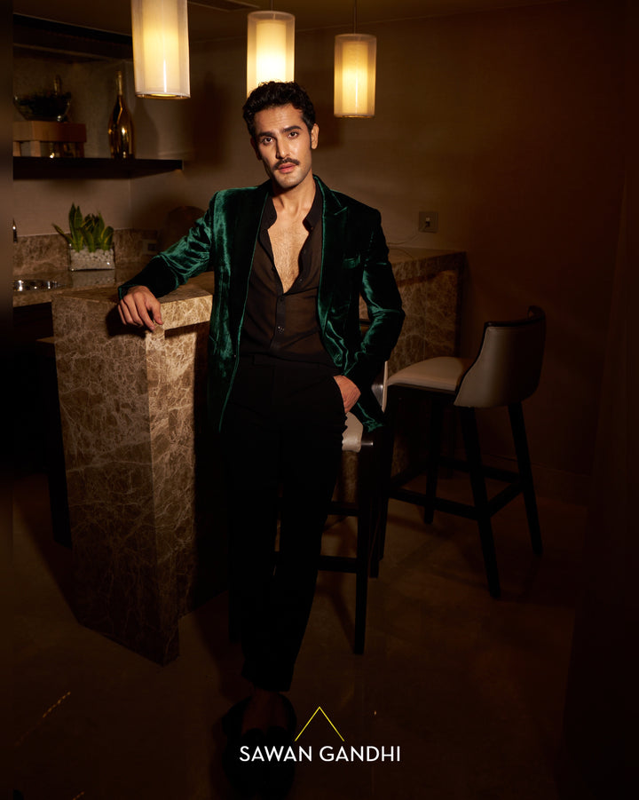 Emerald Green velvet jacket