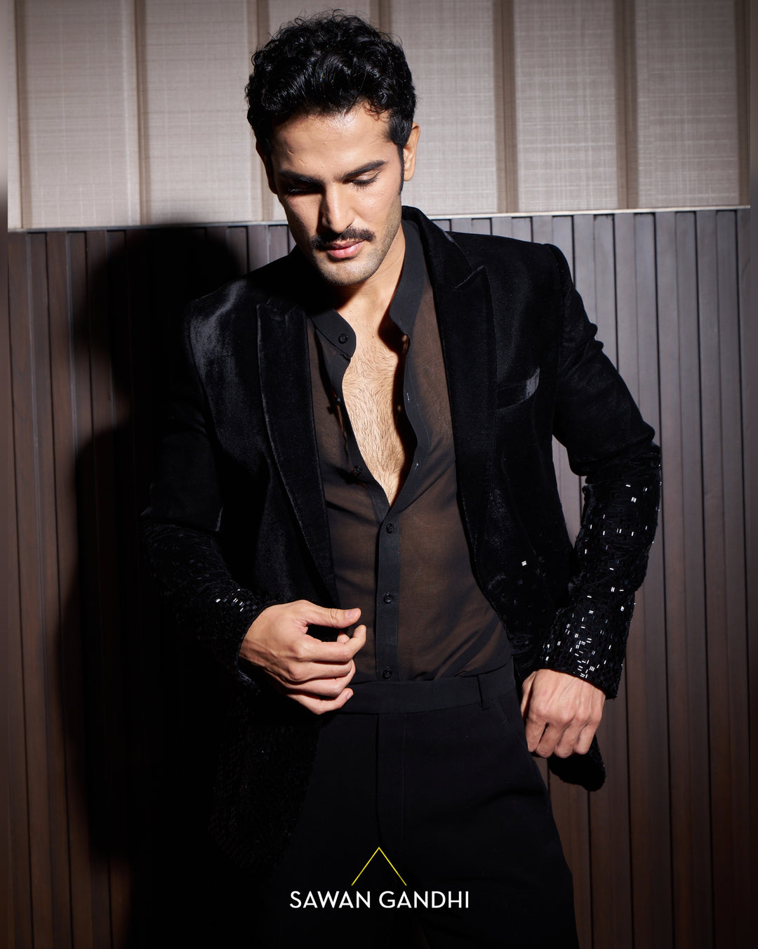 Noir cutdana scattered down jacket