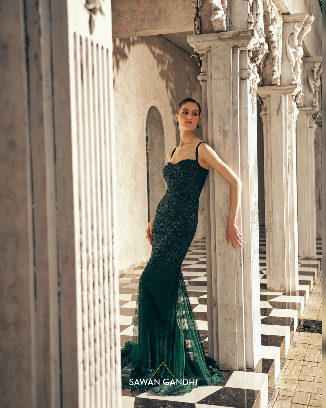 bottle green gown dress Bottle green gown XL