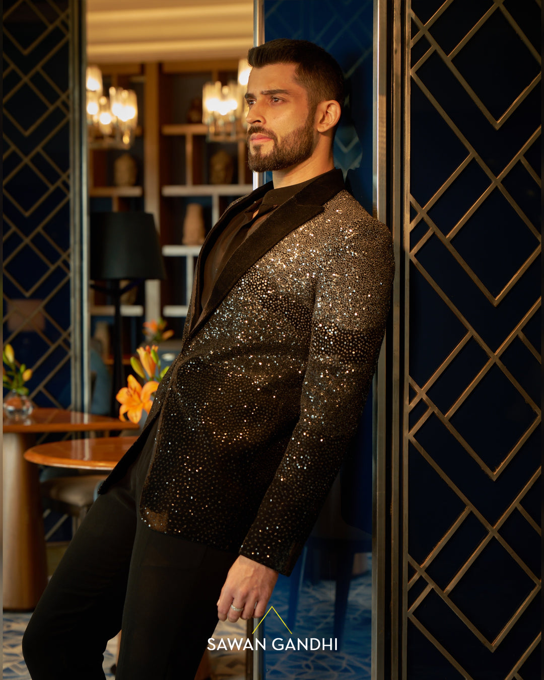 Black shimmer Jacket