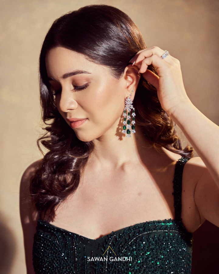Sara Tendulkar in Emerald swarovski gown
