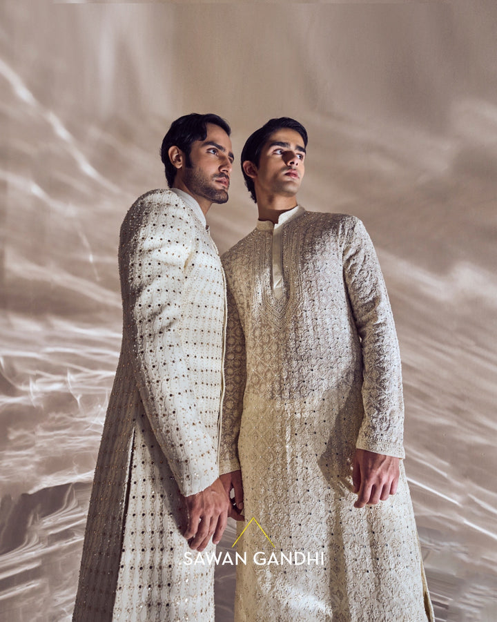 Ivory chikankari kurta