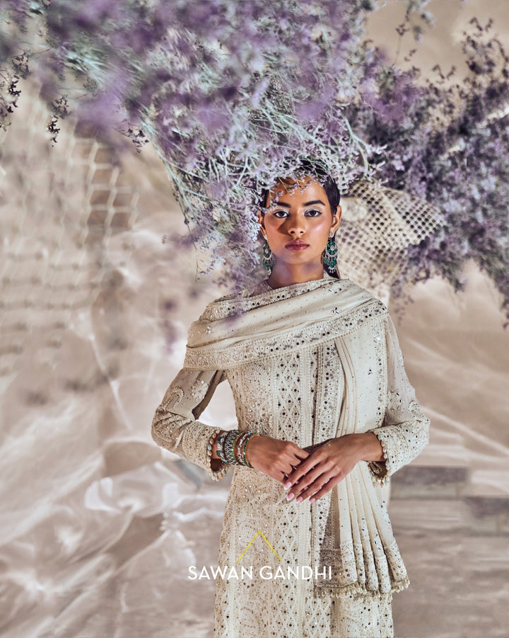 Ivory Chikankari suit set