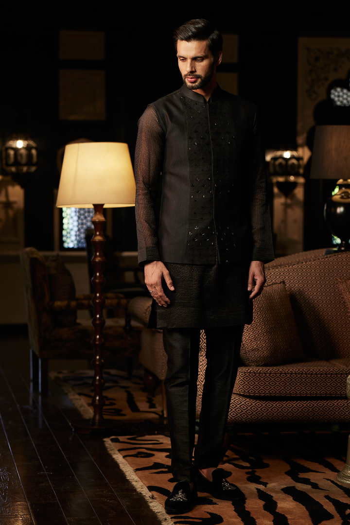 Chikankari Katdana Nehru Set