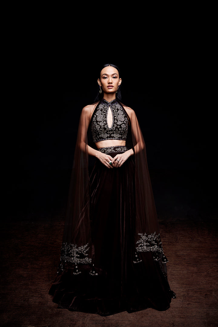Brown coffee lehenga