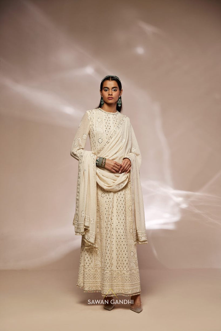 Ivory Chikankari suit set