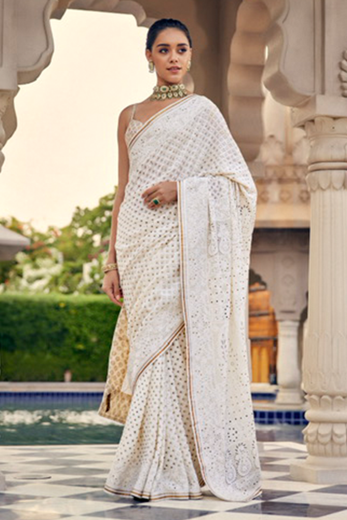 Chikankari Saree – Sawan Gandhi Online Store