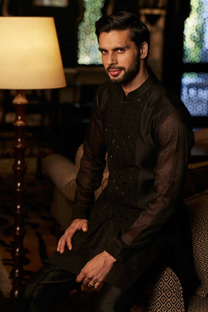 Chikankari Katdana Nehru Set