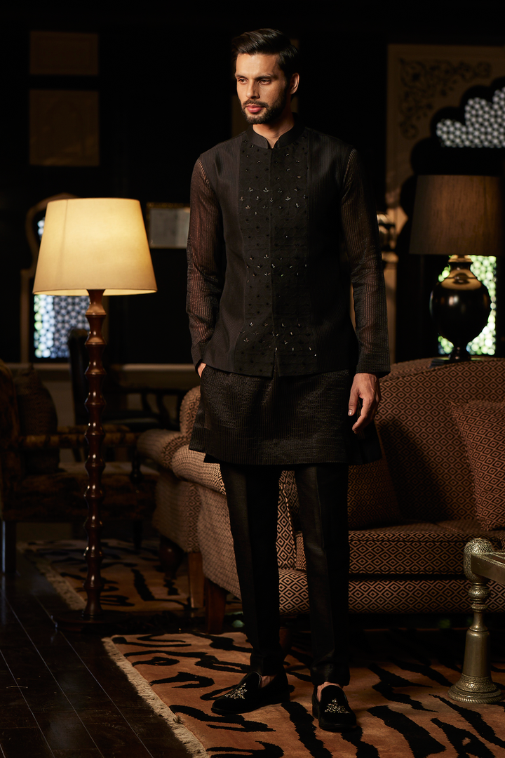 Chikankari Katdana Nehru Set