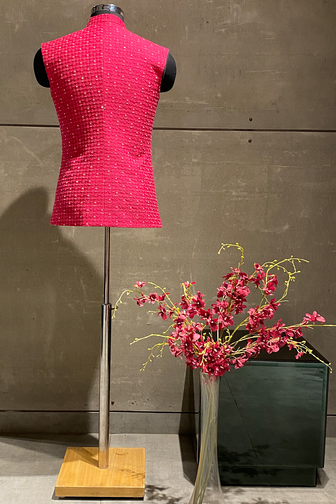 Hot Pink silk waistcoat