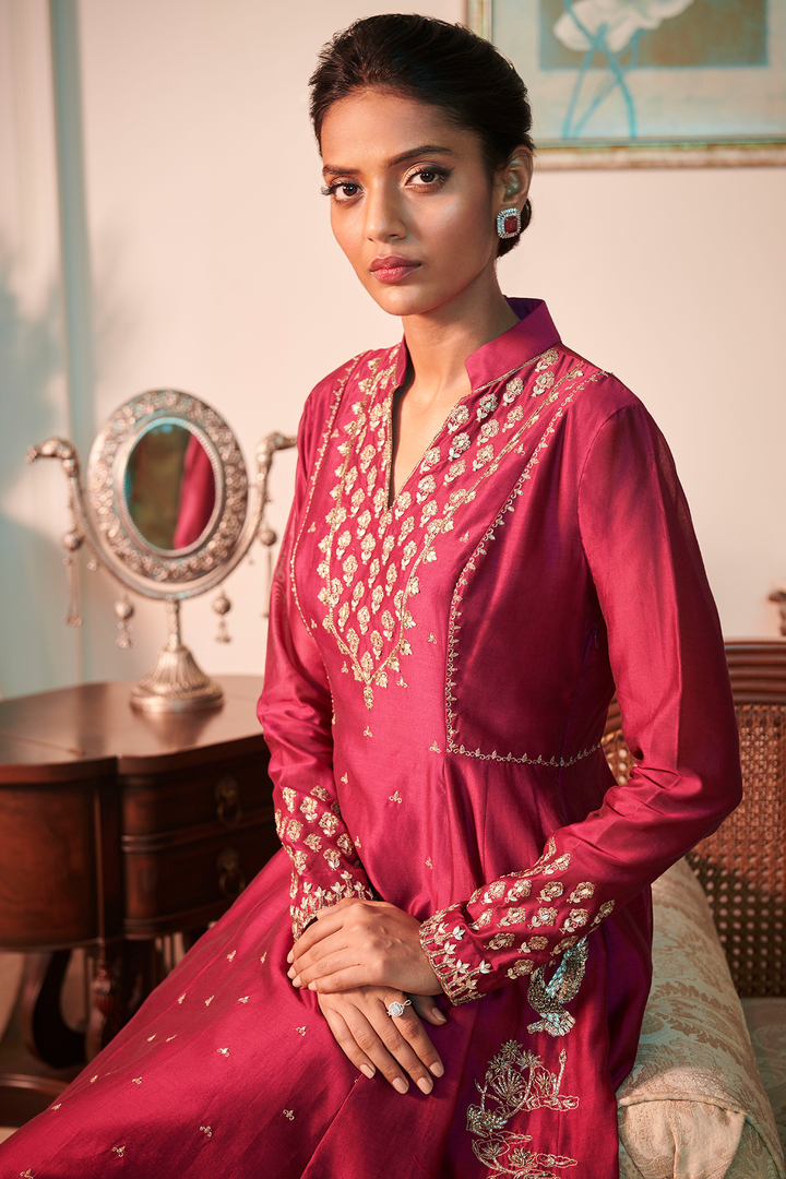 SUNEHRI Temple Short Anarkali & Pants