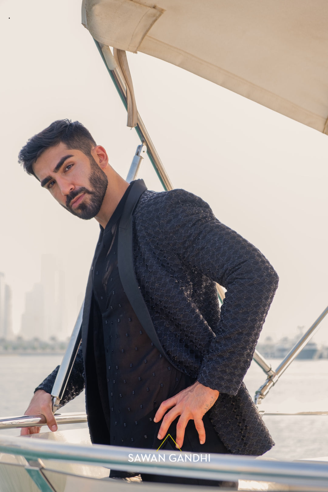 Black fish scale jacket