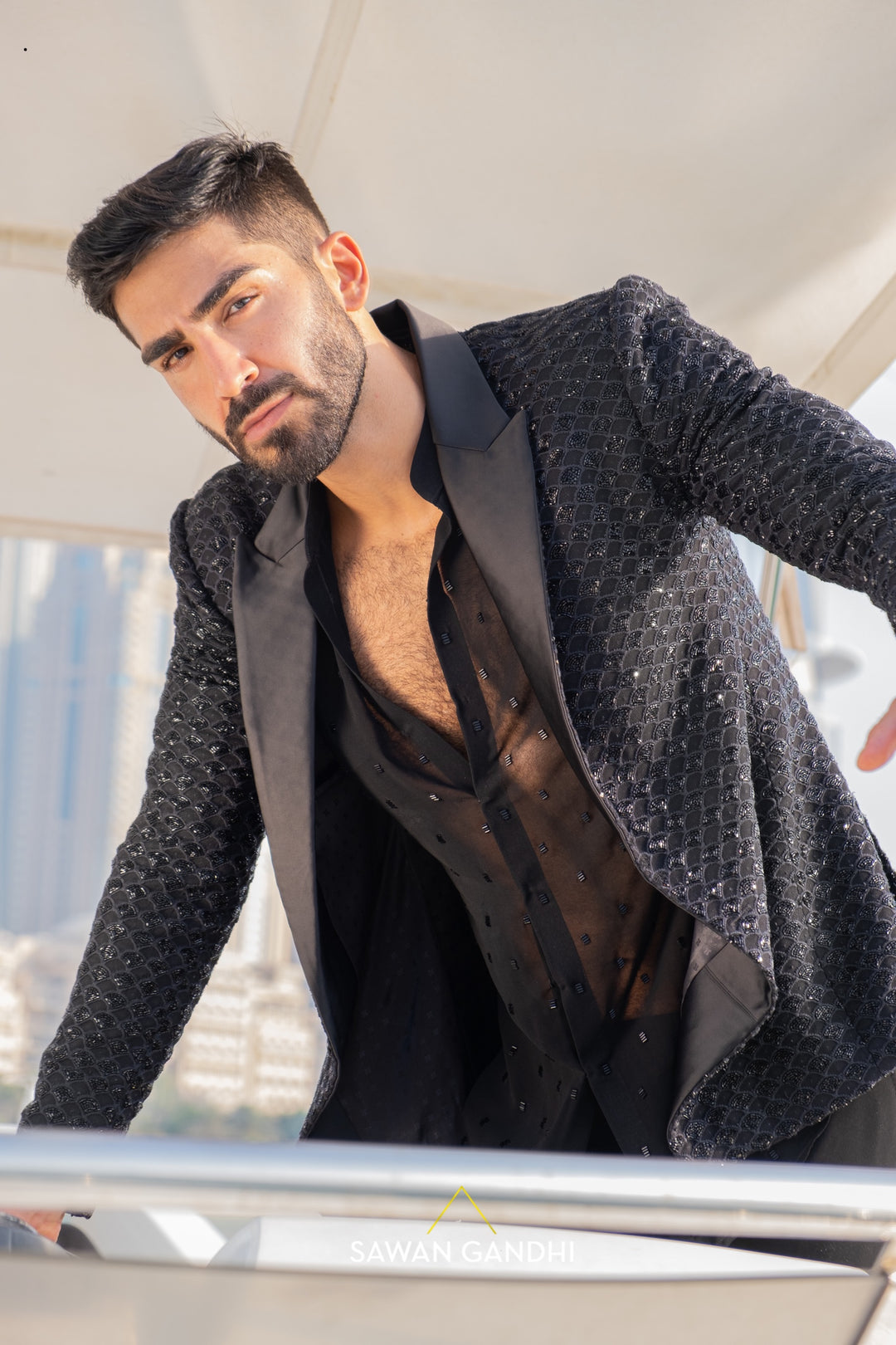 Black fish scale jacket