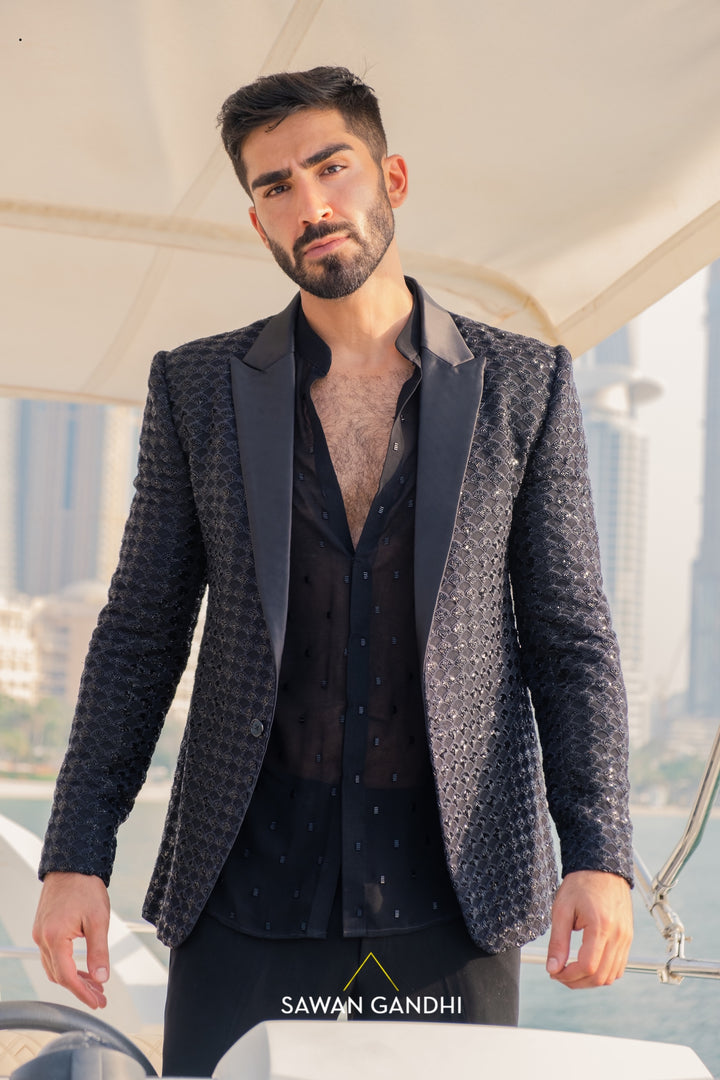 Black fish scale jacket