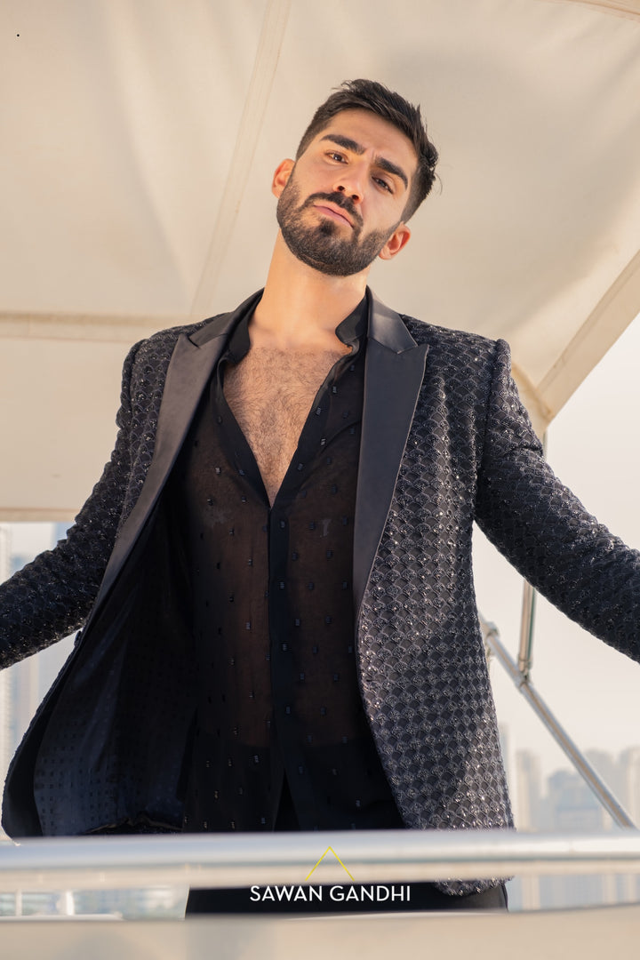 Black fish scale jacket