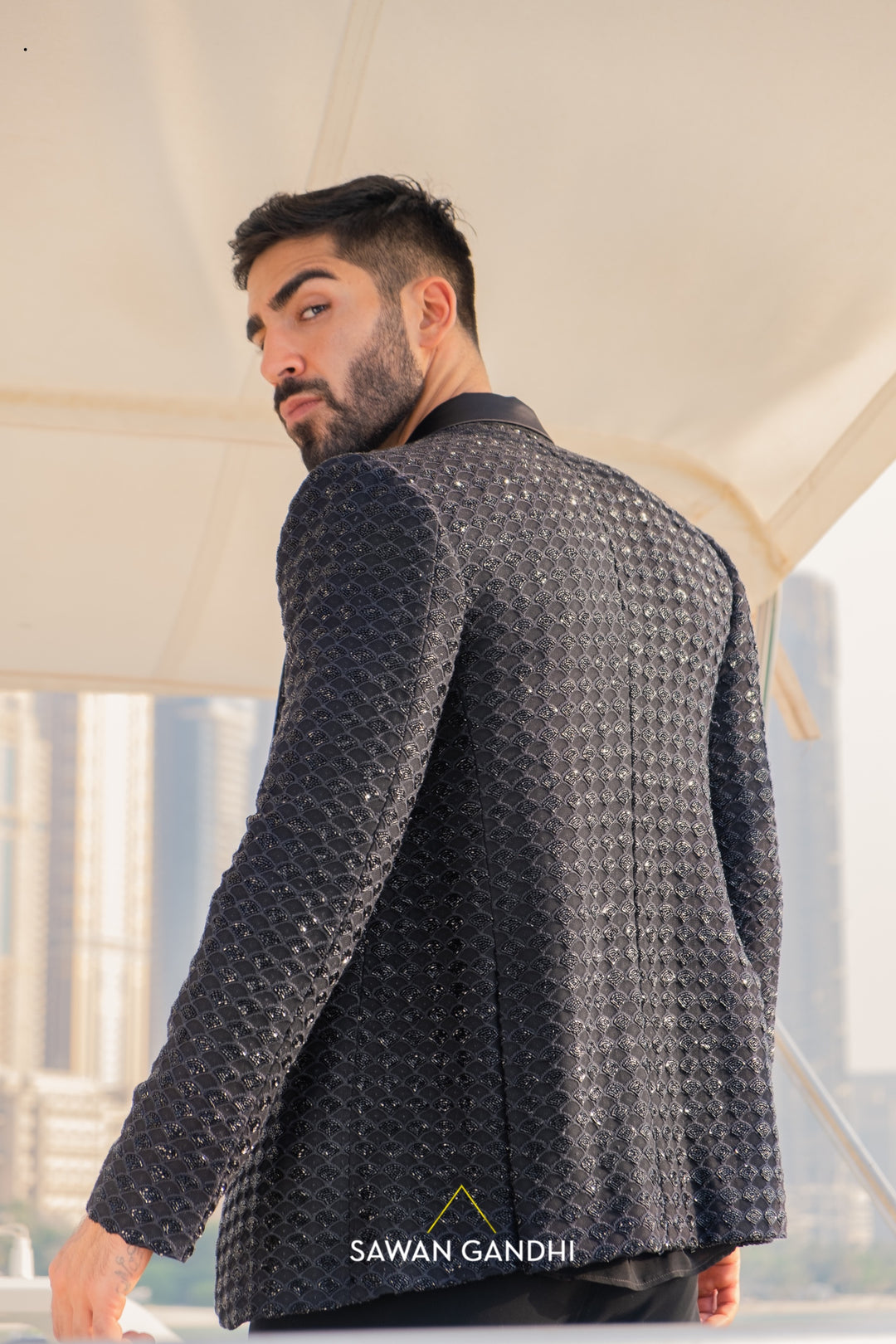 Black fish scale jacket