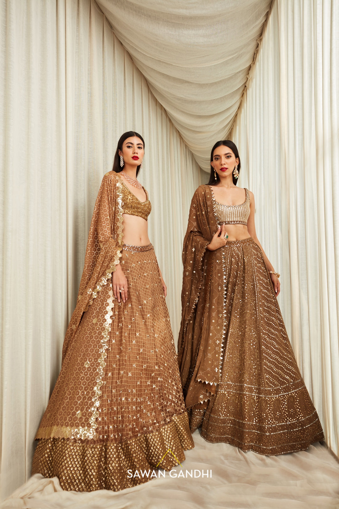 Coffee Chikankari lehnga set