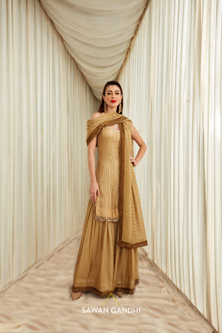 Golden sequins sharara