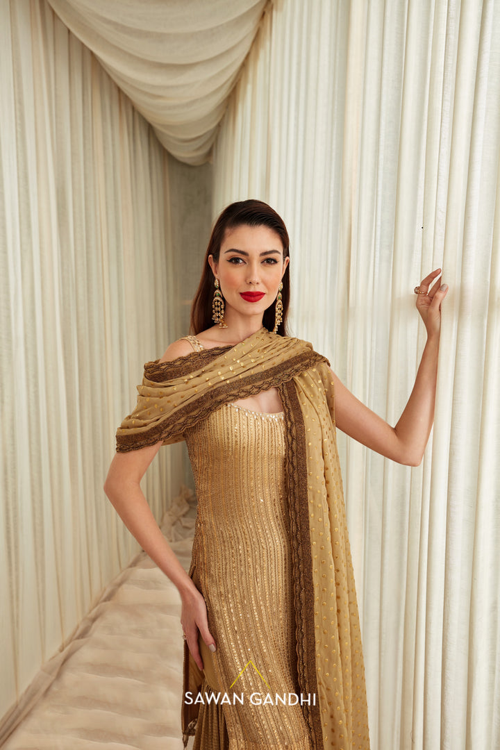 Golden sequins sharara