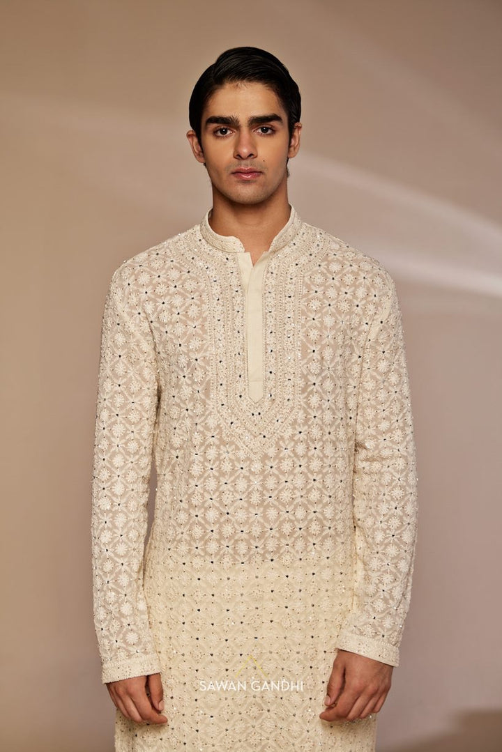 Ivory chikankari kurta