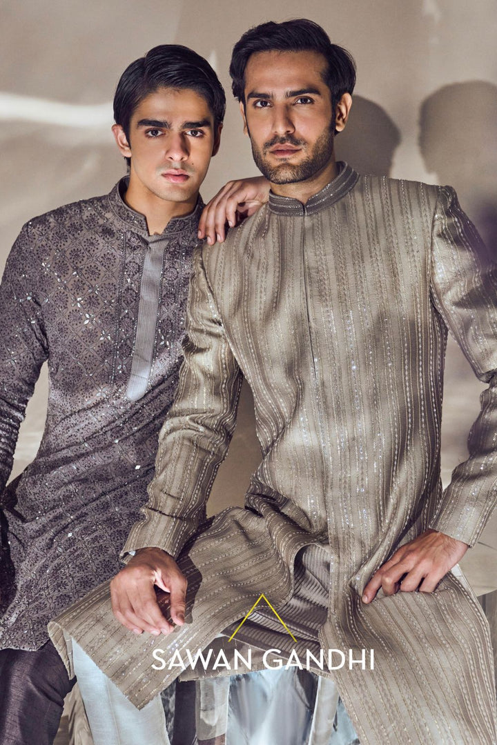 Taupe sherwani
