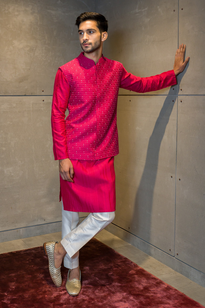 Hot Pink silk waistcoat